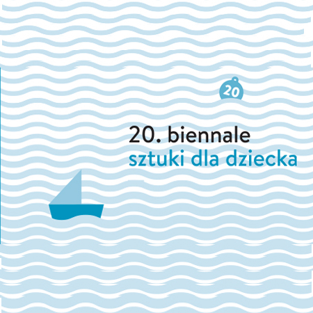 plakat - stateczek na falach, boja z napisem 20