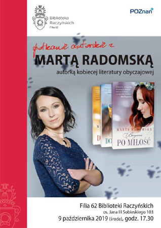 Plakat wydarzenia ze zdjęciem pisarki