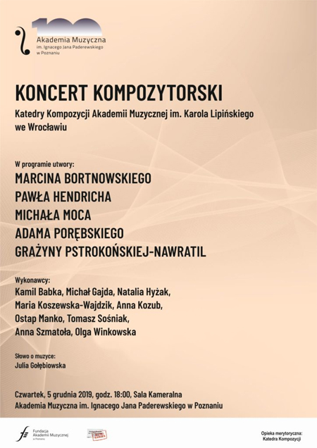 Plakat wydarzenia: tekst po lewej stronie plakatu.