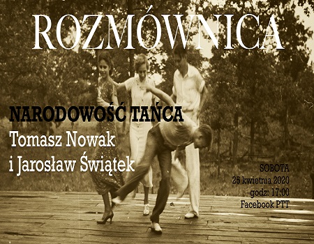 Plakat wydarzenia - na zdjęciu grupa tańczących osób, informacje o wydarzeniu