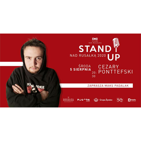 Bordowe tło. Po lewej mężczyzna z założonymi rekoma. Po prawej białe napisy.