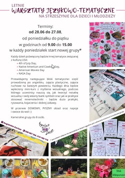 Informacje z plakatu zawarte w artykule.Po prawej i na dole plansze i zdjęcia z zajęć.