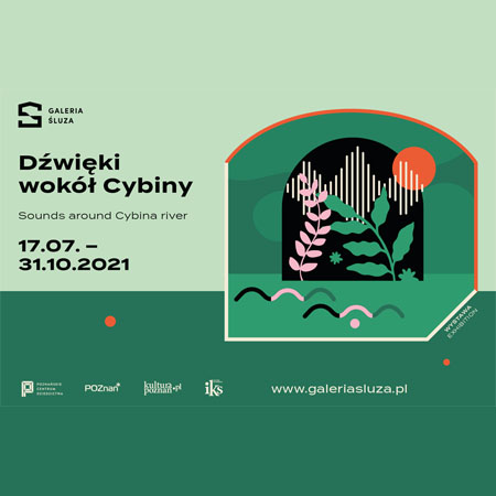 Grafika w koloracj=h jasnej i ciemnej zieleni. Po lewej czarne napisy z nazwą i datą wydarzenia. Po prawej w zielonej ramce kolorowe gałązki i biało-czarne fale rzeki.