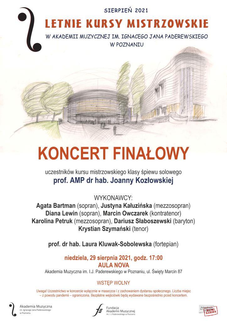 Plakat z informacjami o koncercie.