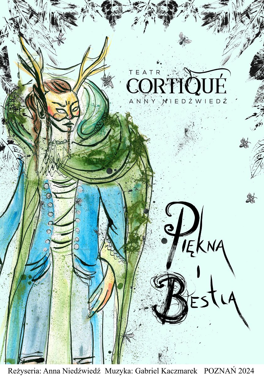 Na plakacie rysunek postaci z głową bestii z rogami. Obok nazwa teatru i wydarzenia.