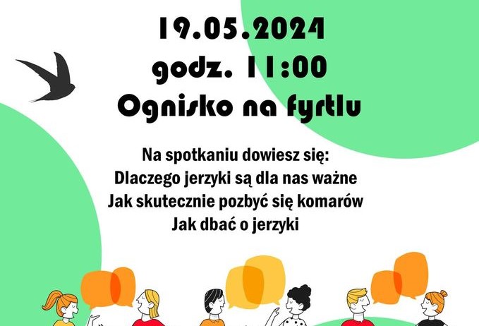 rysunek przedstawia rozmawiające osoby na białozielonym tle