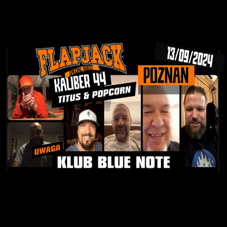 Plakat ze zdjęciem członków zespołu i informacjami o wydarzeniu.