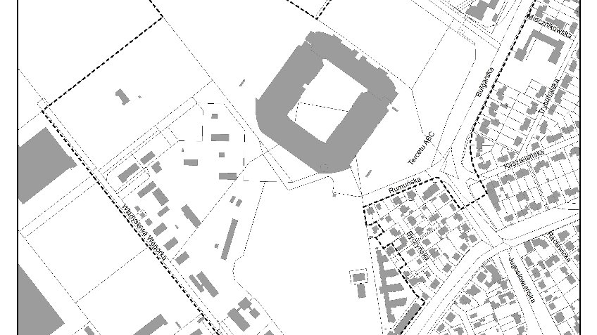 Granica mpzp "Rejon Stadionu Miejskiego" - część B w Poznaniu