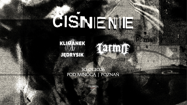 W tle czarno białe cienie oraz mało widoczna mapa z napisem "Poznań". Na froncie białe napisy - informacje o wydarzeniu zawarte w treści artykułu.