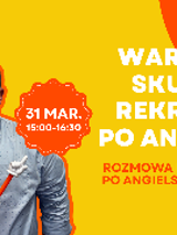 Plakat na intensywnie żółtym tle, po lewej stronie, widnieje uśmiechnięty mężczyzna w okularach i jasnej koszuli, trzymający pomarańczowy wskaźnik zakończony białą dłonią. Po prawej stronie umieszczono białe i pomarańczowe napisy z informacjami o tematyce spotkania, które są zawarte w treści artykułu. W prawym dolnym rogu widoczne jest logo ProfiLingua.