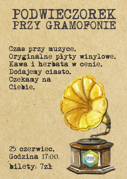 plakat z gramofonem