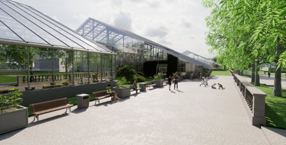 Poglądowa wizualizacja Palmiarni Poznańskiej po modernizacji