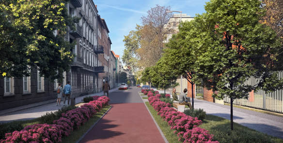 Poglądowa wizualizacja ul. Wawrzyniaka po zmianach