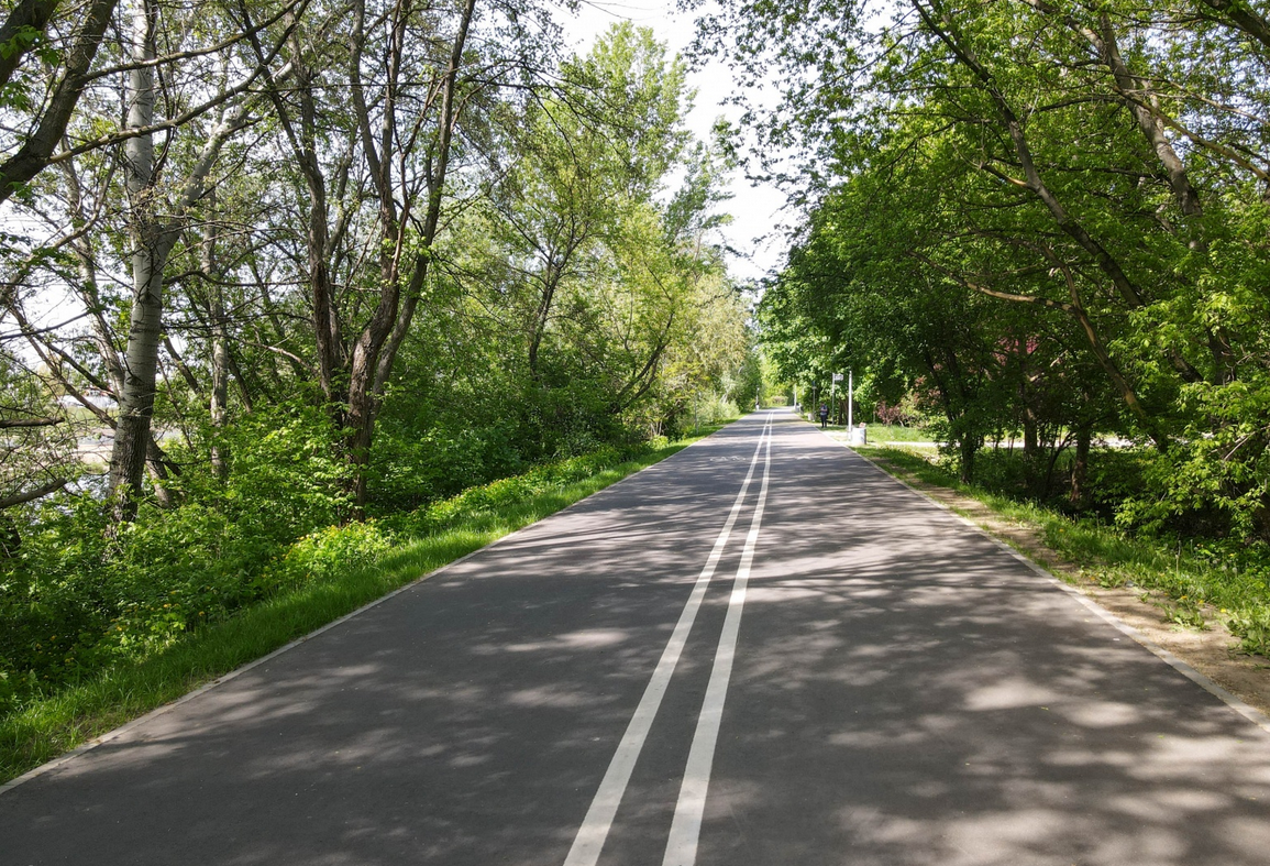 Trasa rowerowa z lotu ptaka.