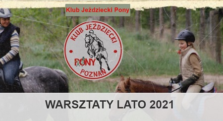 Dziewczynka na koniu. Napis: Lato 2021