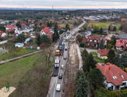 Widok na toczące się prace na skrzyżowaniu ulic Lubczykowej, Naramowickiej, Łopianowej i Radojewo