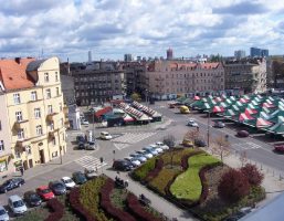 widok rynku Łazarskiego z lotu ptaka
