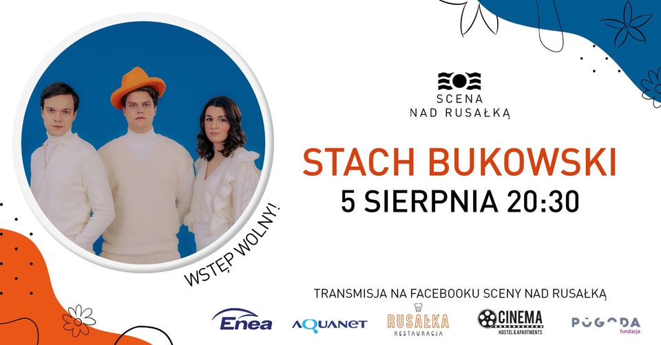 Na zdjęciu postaci dwóch mężczyzn i kobiety, ubranych na biało, na niebieskim tle.