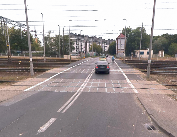 Zdjęcie przejazdu kolejowego w ciągu ul. Krańcowej