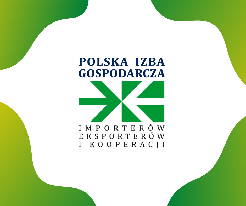 Obrazek prezentuje logo Polskiej Izby Gospodarczej Importerów, Eksporterów i Kooperacji - grafika artykułu