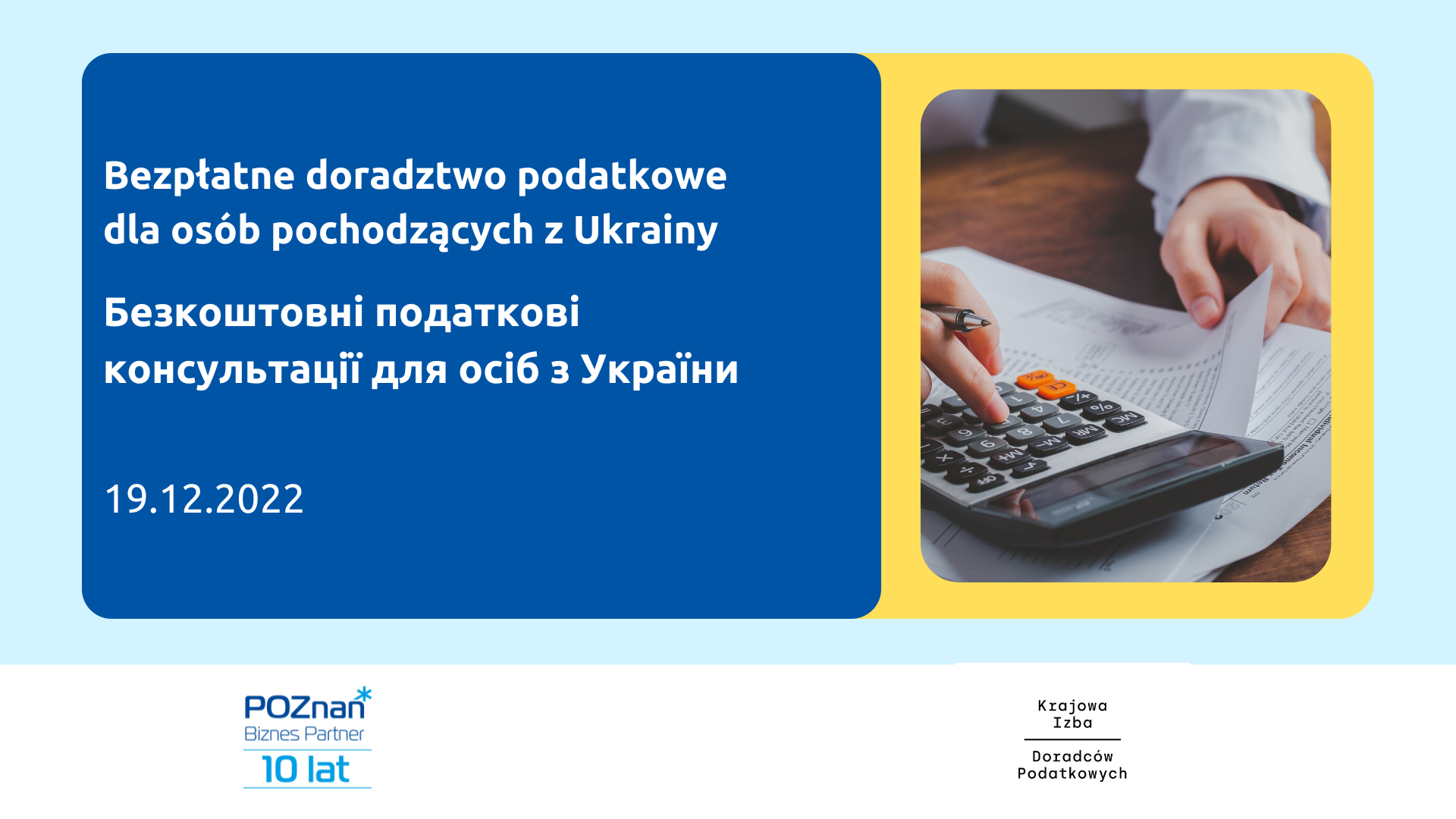 UA Bezpłatne doradztwo podatkowe dla osób pochodzących z Ukrainy - grafika artykułu
