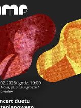 Baner z nazwą wydarzenia. Zdjęcie osób artystycznych.