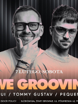 Baner promujący wydarzenie. Nazwa wydarzeania i zdjęcie osób artystycznych.