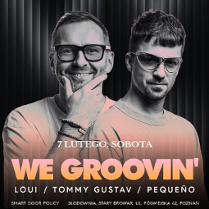 Baner promujący wydarzenie. Nazwa wydarzeania i zdjęcie osób artystycznych.