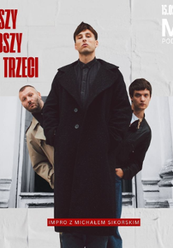 Baner promujący wydarzenie. Nazwa wydarzeania i zdjęcie osób artystycznych.