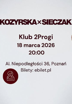 Baner promujący wydarzenie. Nazwa wydarzeania i zdjęcie osób artystycznych.