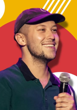 Baner promujący wydarzenie. Nazwa wydarzeania i zdjęcie osoby artystycznej.