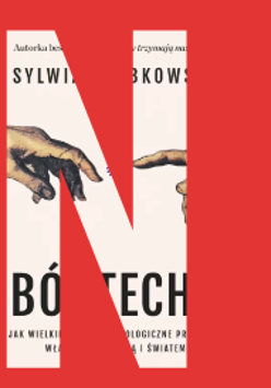 Na czerwonym tle tytuł spotkania oraz w górnym prawym rogu logo Teatru. Z lewej strony duża litera "N".