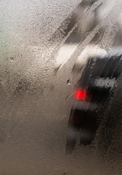 fotografia zaparowanej szyby