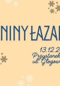 Plakat, na gwiazdkowym tle napis Imieniny Łazarza, 13.12.2025, Przystanek Pireus, ul. Głogowska 35
