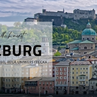 Lewa część obrazka ukazuje informacje na temat koncertu. W tle można zobaczyć panoramę miasta Salzburg.