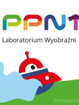 logo: na górze napisy, na dole: dziwny samochód jedzie po trawie i wodzie.