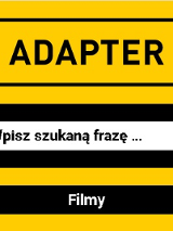 Logo: na żółtym tle, czarny napis: ADAPTER