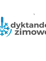 Płatek śniegu i napis: Dyktando zimowe.