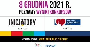 Grafika przedstawia termiany finałów konkursów Inicjatory i Poznański Wolontariusz Roku.