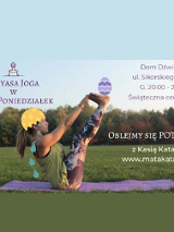 plakat - joga na trawie