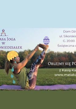 plakat - joga na trawie