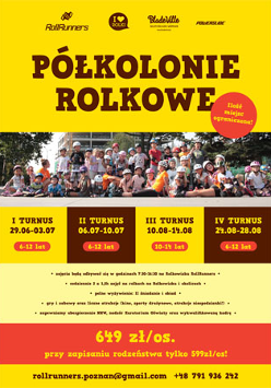 Na srodku grupowe zdjęcie uczestników. Na górze i na dole brązowe napisy na żółtym tle.