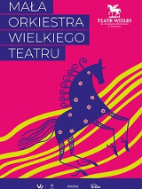 Na tle różowego tła i żółtych linii rysunek fioletowego konia. Na górze plakatu tytuł wydarzenia.