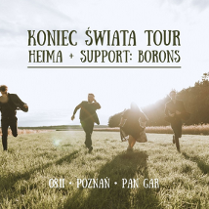 Cztery osoby biegnące przez pole. Za nimi drzewa i zachodzące słońce oraz niebo. Na dole białe napisy - szczegóły wydarzenia zawarte w artykule.