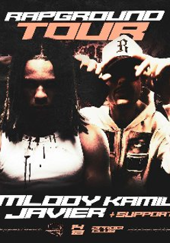 dwie osoby w przyciemnionym świetle. Jedna z nich trzyma daszek czapki. Pod spodem informacje o wydarzeniu zawarte w treści artykułu.