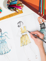 rysunek z projektami ubrań