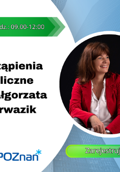 Grafika promująca szkolenie - Wystąpienia publiczne