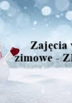 Plakat, który promuje zajęcia w ferie zimowe - Zima 2026. Na śnieżnym tle grafika bałwana w czapce i szaliku.
