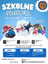 Plakat Zimowe półkolonie na Naramowicach 2026, zdjęcia roześmianych dzieci bawiących się w śniegu. Szczegółowe informacje z plakatu są powtórzone w treści artykułu.