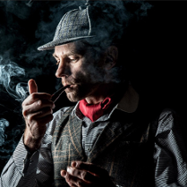 Baner: Sherlock Holmes z fajką